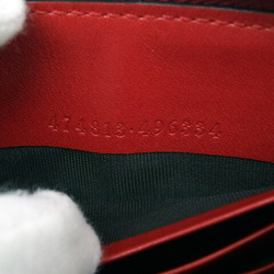 Gucci GG Marmont Chevron Stitch Zipper Coin Case Red