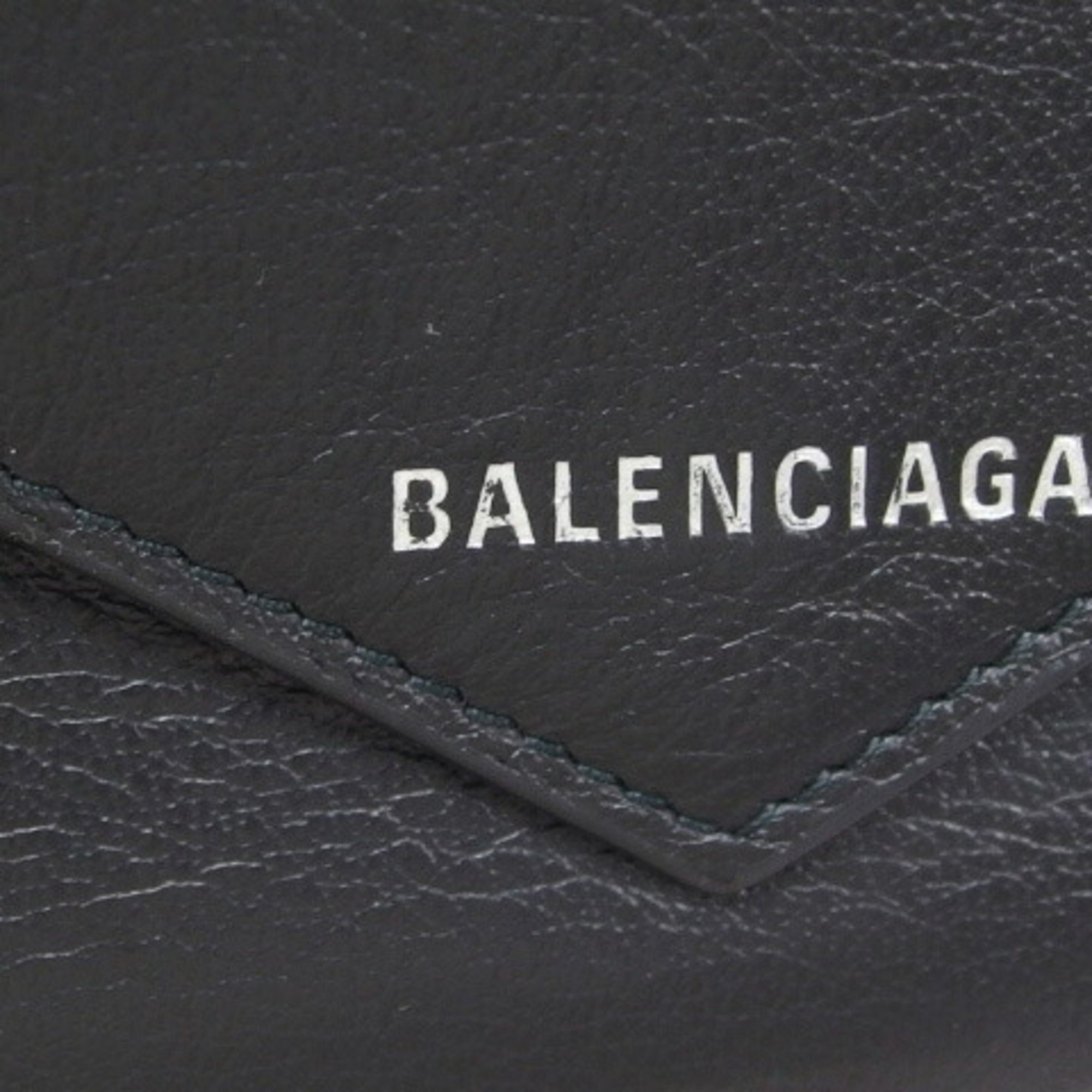 Balenciaga Paper Bi-fold Long Wallet Leather Black