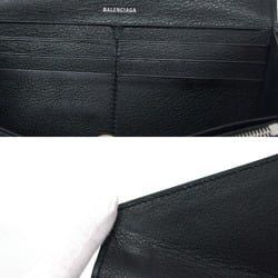 Balenciaga Paper Bi-fold Long Wallet Leather Black