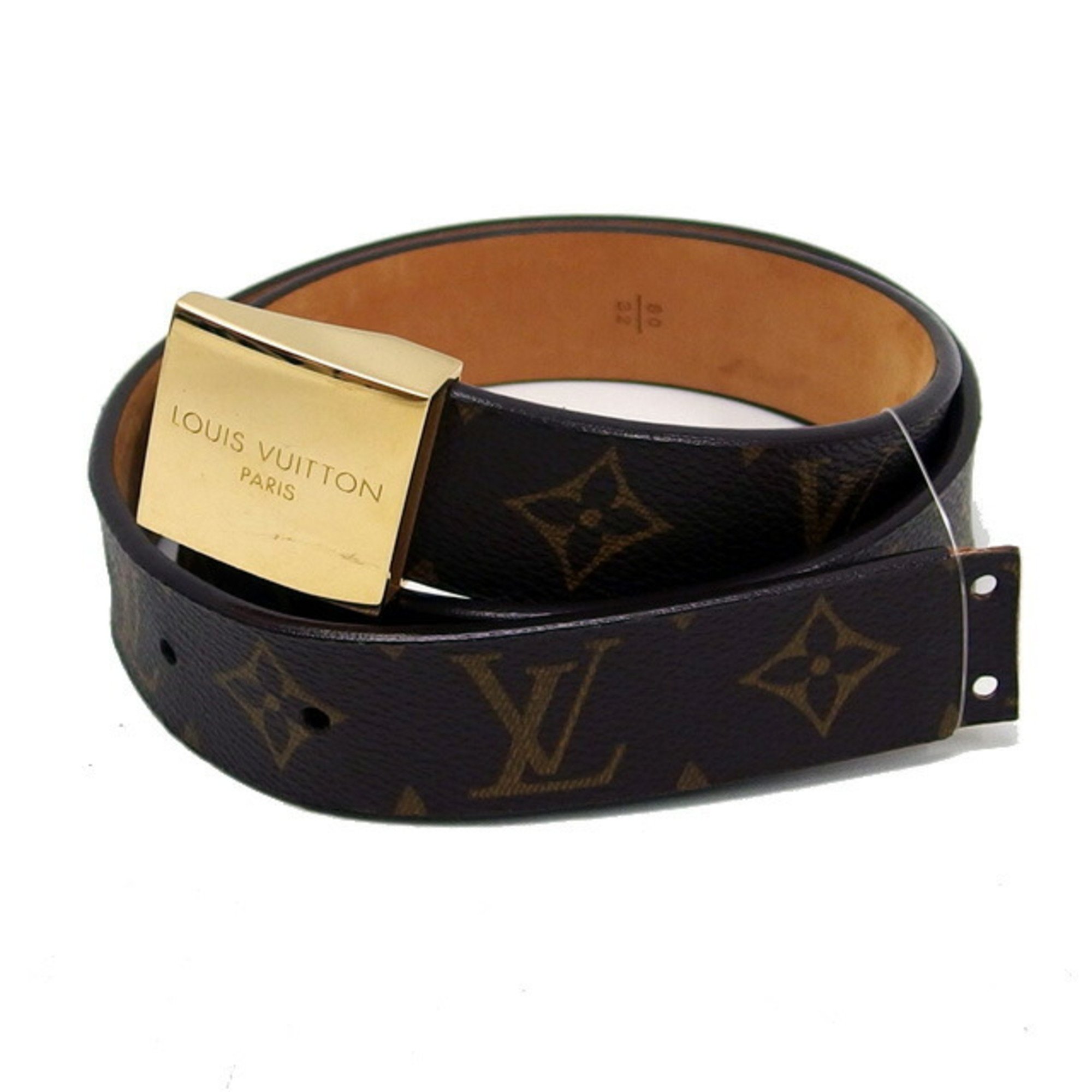 Louis Vuitton Monogram Ceinture Carre Belt Size 80 eLADY Globazone