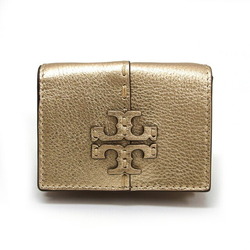 Tory Burch metallic leather tri-fold compact wallet