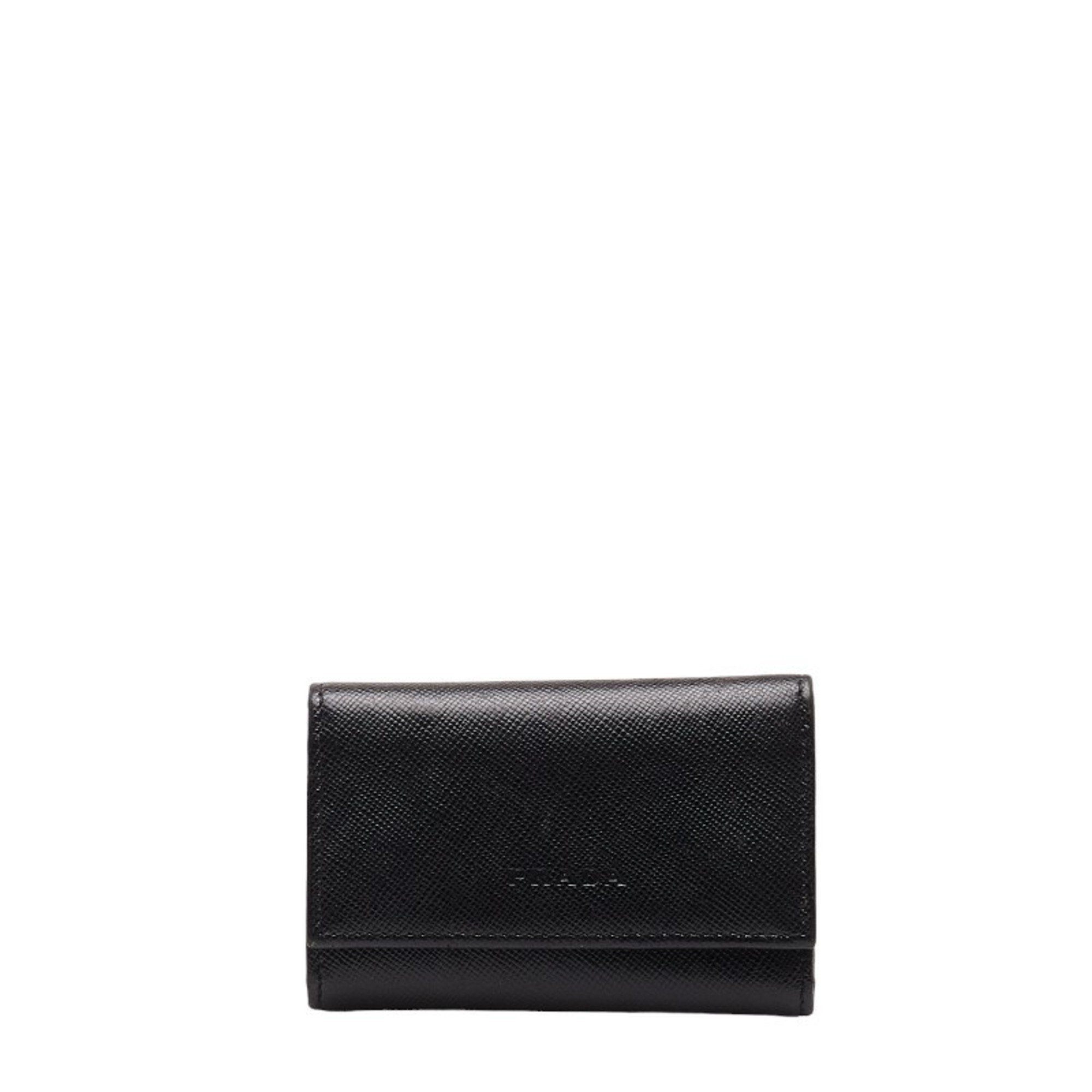 Prada Saffiano 6-ring key case M25U Black leather Women's PRADA