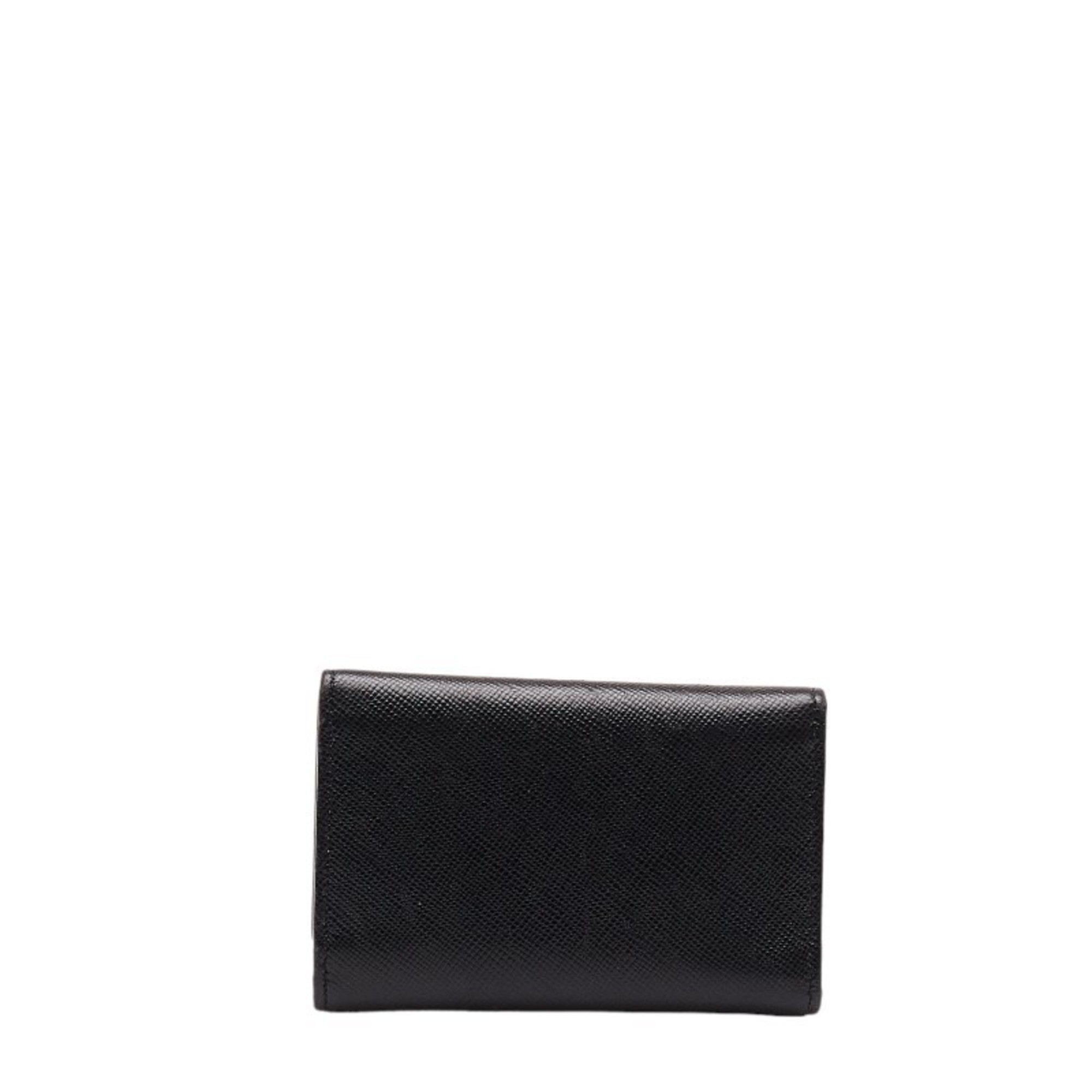 Prada Saffiano 6-ring key case M25U Black leather Women's PRADA