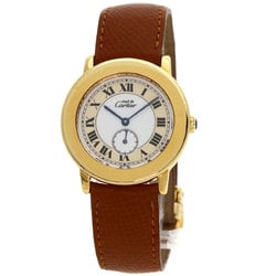 Cartier Must 2 Ronde Watch GP/Leather Boys CARTIER