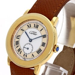 Cartier Must 2 Ronde Watch GP/Leather Boys CARTIER