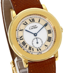 Cartier Must 2 Ronde Watch GP/Leather Boys CARTIER