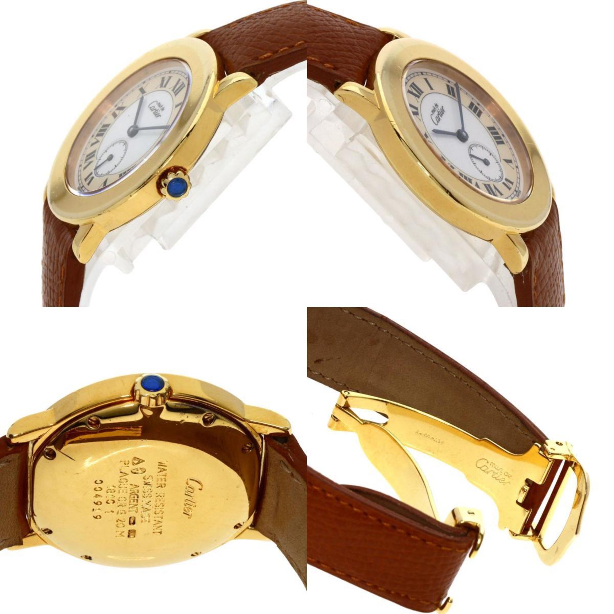 Cartier Must 2 Ronde Watch GP/Leather Boys CARTIER