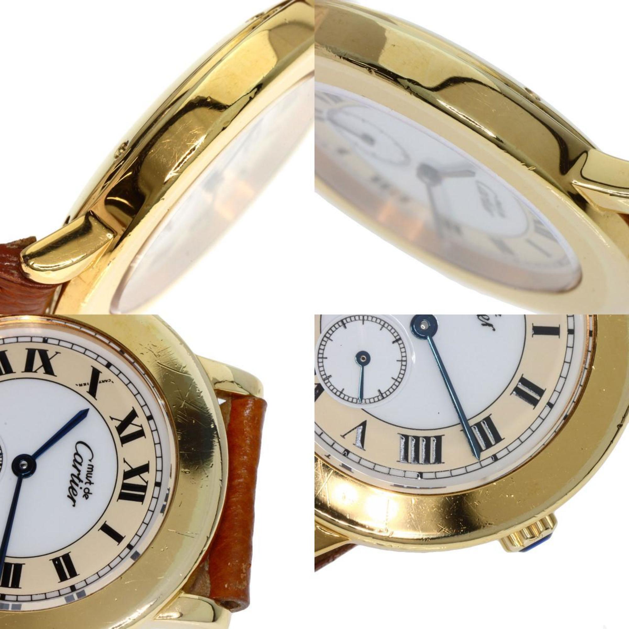 Cartier Must 2 Ronde Watch GP/Leather Boys CARTIER