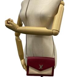 LOUIS VUITTON M63470 Pochette Lockme Chain Clutch Bag LV Shoulder Bordeaux Women's