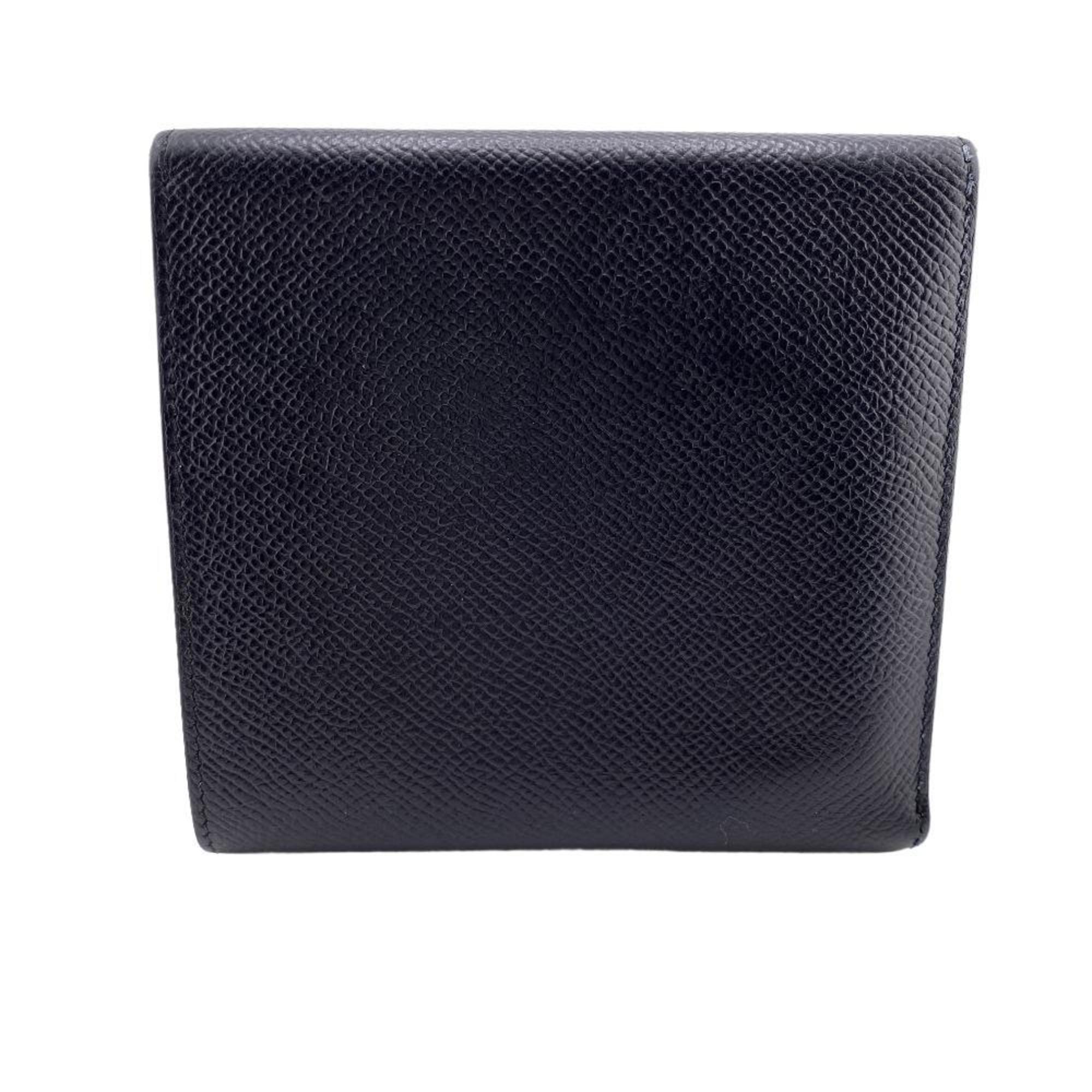 HERMES Click 12 2018 Compact Wallet Tri-fold Black Men's