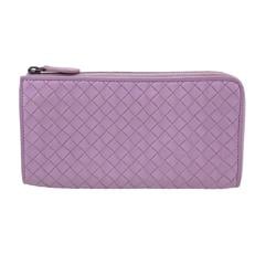 BOTTEGAVENETA Bottega Veneta L-shaped Intrecciato long wallet purple for women