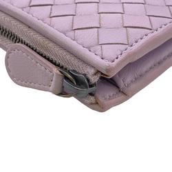 BOTTEGAVENETA Bottega Veneta L-shaped Intrecciato long wallet purple for women