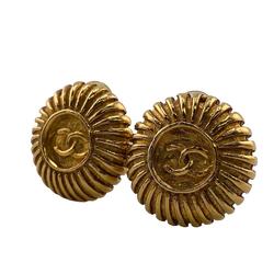 CHANEL Coco Mark Earrings Zipangu Gold for Women