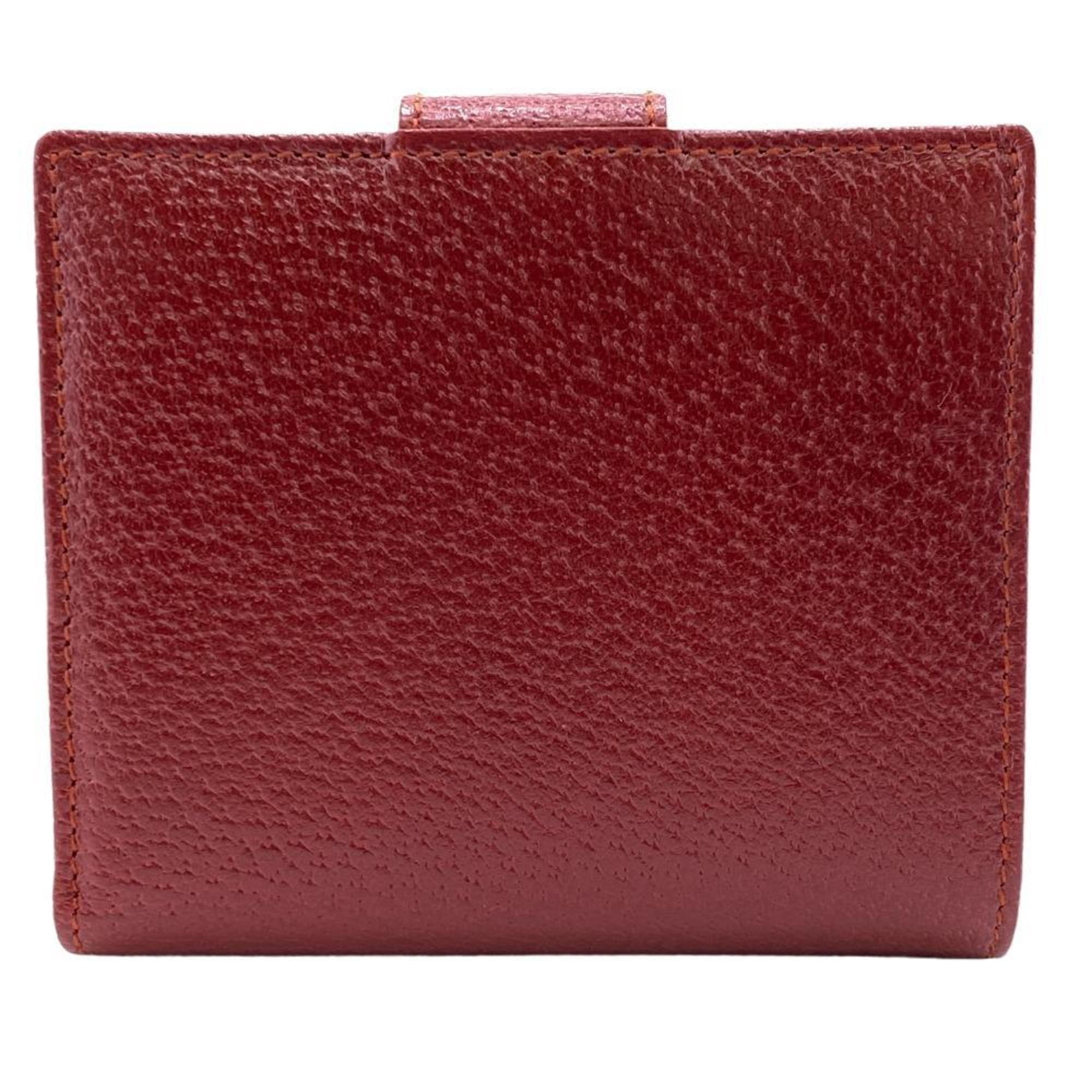 GUCCI 115091 Old Gucci Bi-fold Wallet Red Unisex