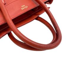 CELINE Luggage Micro Shopper Handbag Red Women's