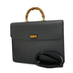 Gucci Bamboo Bag 015 1046 3304 Leather Black Men's Women's