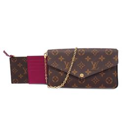 Louis Vuitton Shoulder Wallet Monogram Pochette Felicie M81896 Brown Ladies