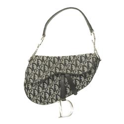 Christian Dior Handbag Trotter Saddle Bag Canvas Black Women's