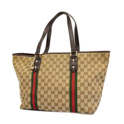 Gucci Tote Bag GG Canvas Sherry Line 139260 Brown Beige Champagne Women's