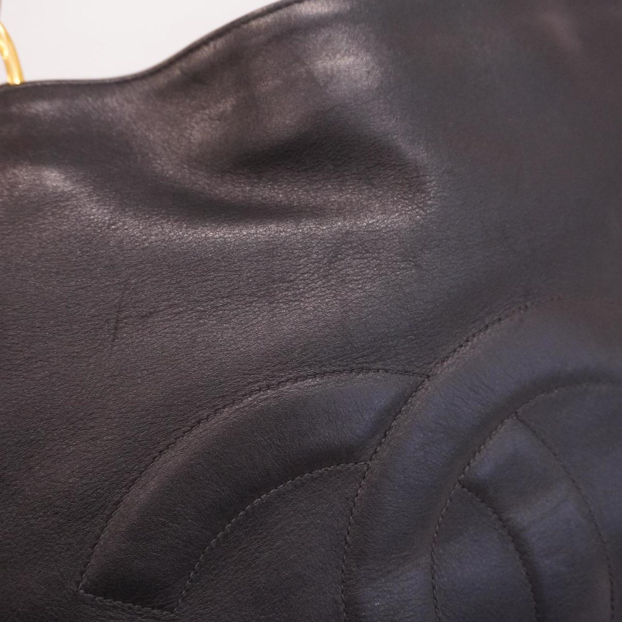 Chanel Tote Bag Chain Shoulder Lambskin Black Women's