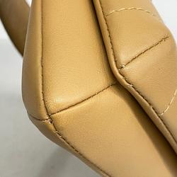 Chanel Shoulder Bag Chocolate Bar 2.55 Leather Beige Women's