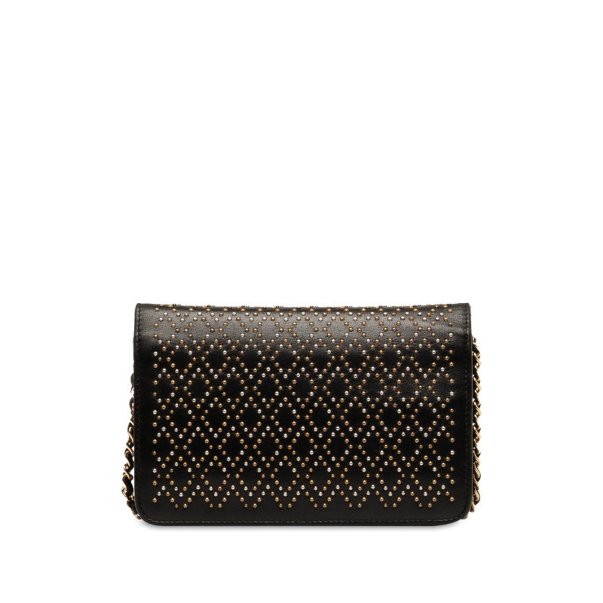 Chanel Women's Suede Chain/Shoulder Wallet Black