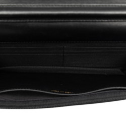 Chanel Women's Suede Chain/Shoulder Wallet Black