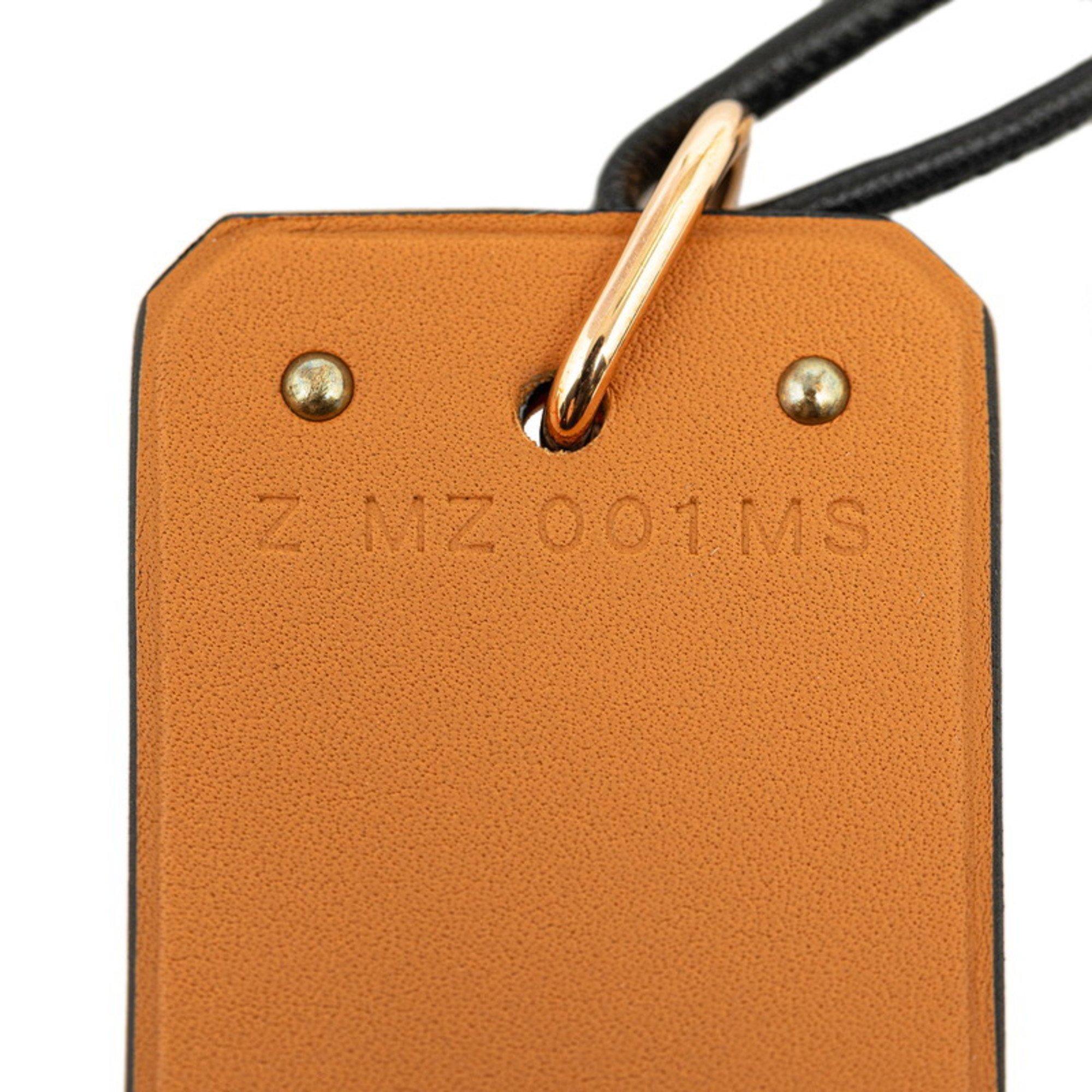 Hermes Ace of Hearts Necklace Black Pink Gold Swift Leather Women's HERMES