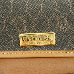 Christian Dior Shoulder Bag Honeycomb Brown Black Women's