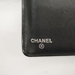 Chanel Long Wallet Caviar Skin Black Women's