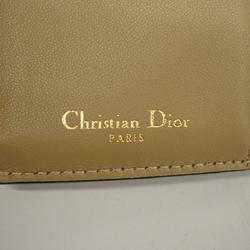 Christian Dior Tri-fold Wallet Leather Brown Women's