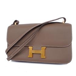 Hermes Shoulder Bag Constance Elan C Stamp Epsom Leather Etoupe Women's