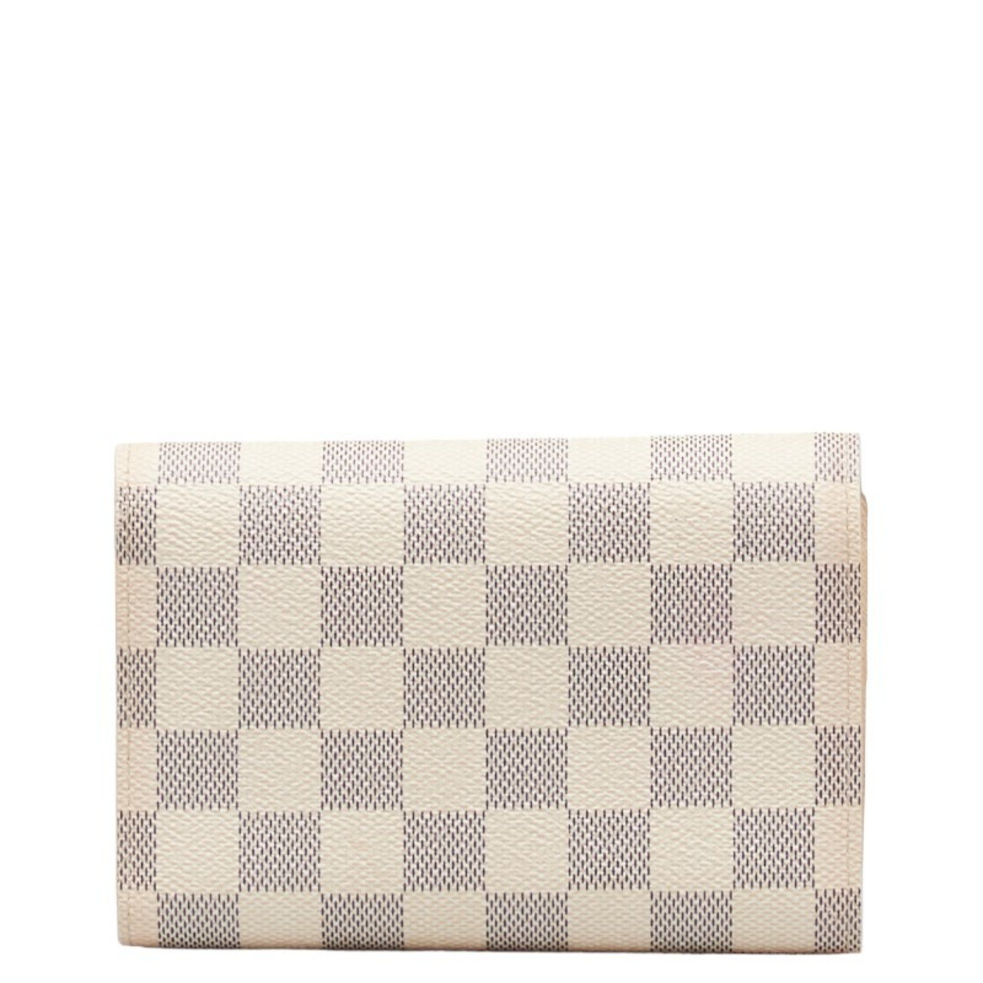 Louis Vuitton Damier Azur Alexandra Bi-fold Wallet N63068 White PVC Leather Women's LOUIS VUITTON