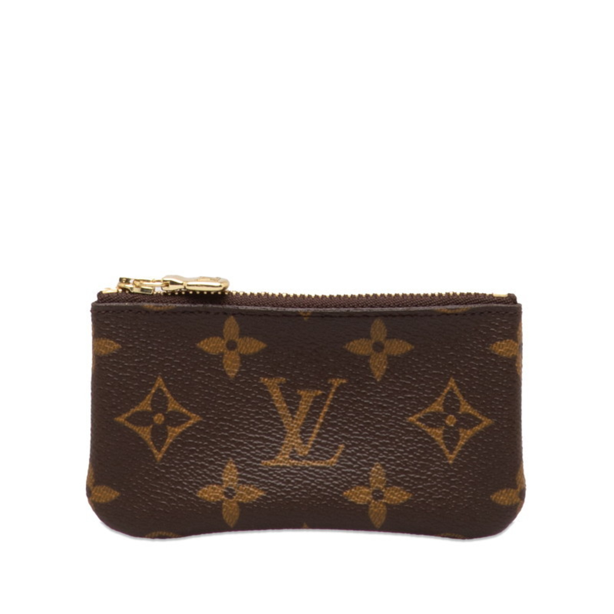 Louis Vuitton Monogram Pochette Cle Coin Case, Key Purse M62650 Brown PVC Leather Women's LOUIS VUITTON