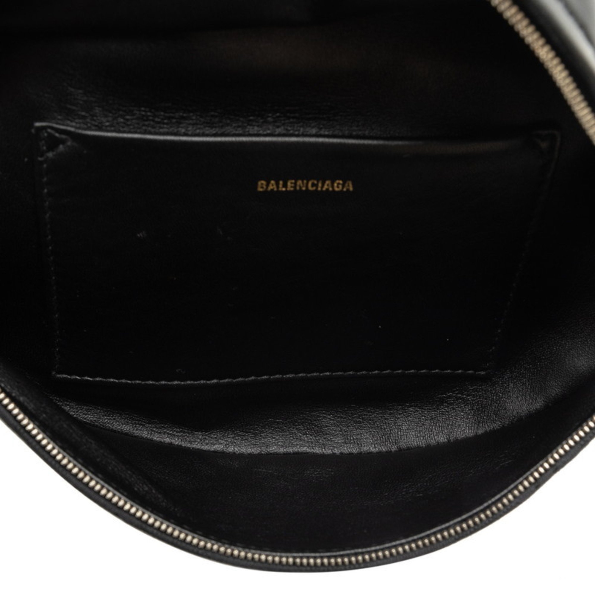 Balenciaga Souvenir Small Body Bag Waist 551550 Black Canvas Leather Women's BALENCIAGA