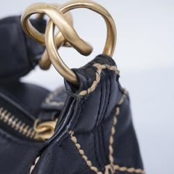 Chanel Shoulder Bag Wild Stitch Lambskin Black Women's