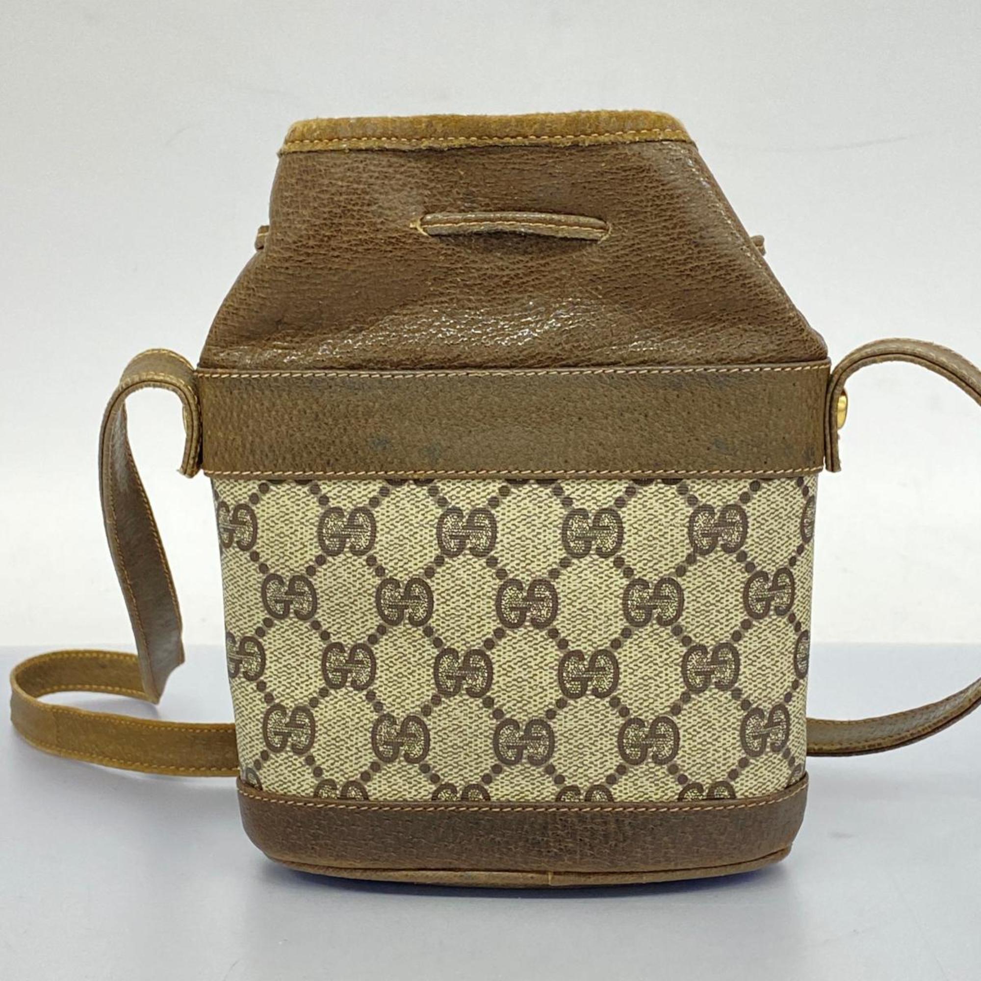 Gucci Shoulder Bag GG Supreme Old 001 23 496 Brown Women's