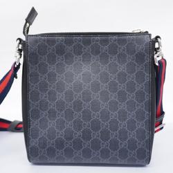 Gucci Shoulder Bag GG Supreme Sherry Line 523599 Grey Black Men's