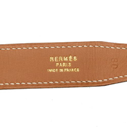 Hermes H Buckle Constance Belt Size: 80 Red Brown Gold Leather Women's HERMES