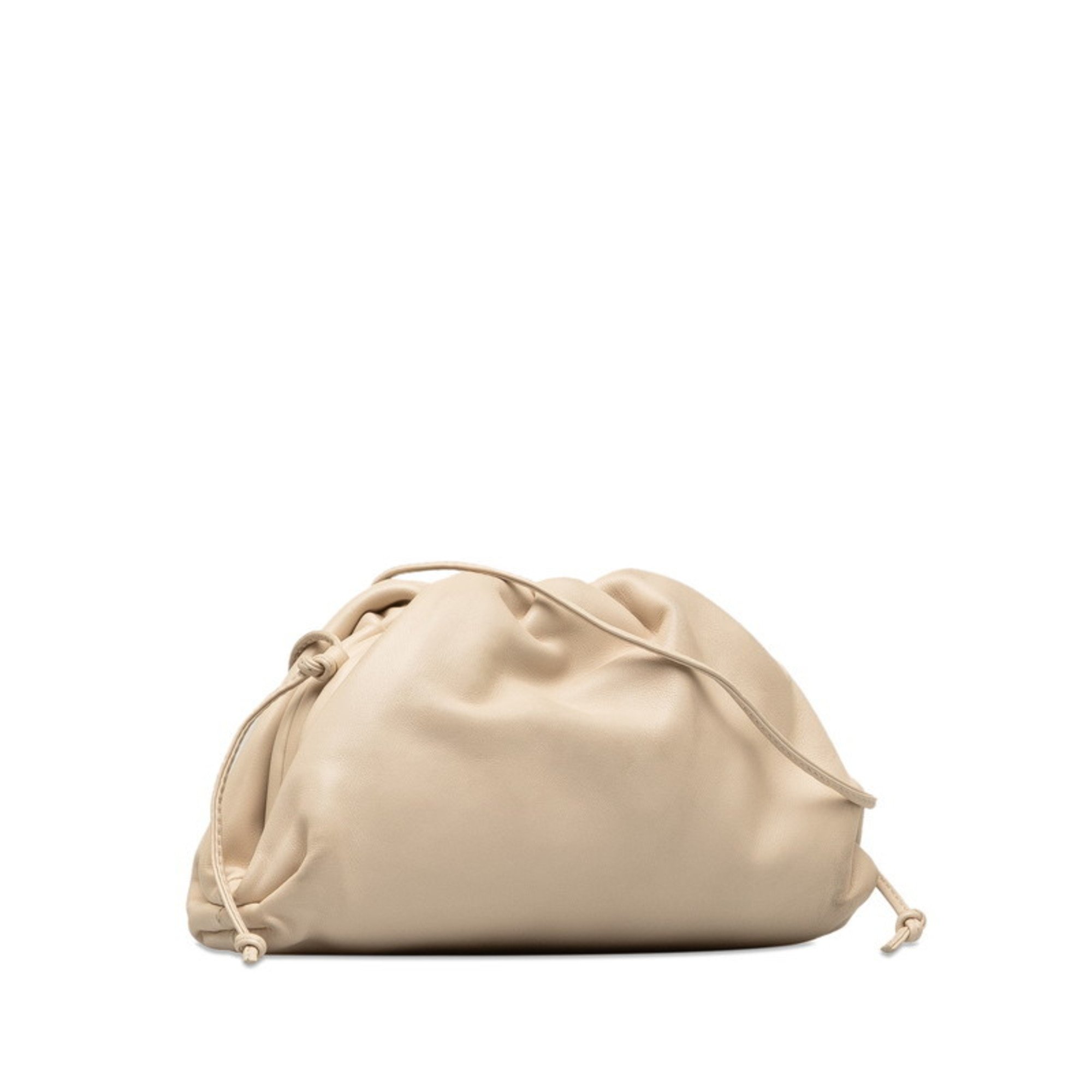 Bottega Veneta The Pouch Shoulder Bag 585852 White Leather Women's BOTTEGAVENETA
