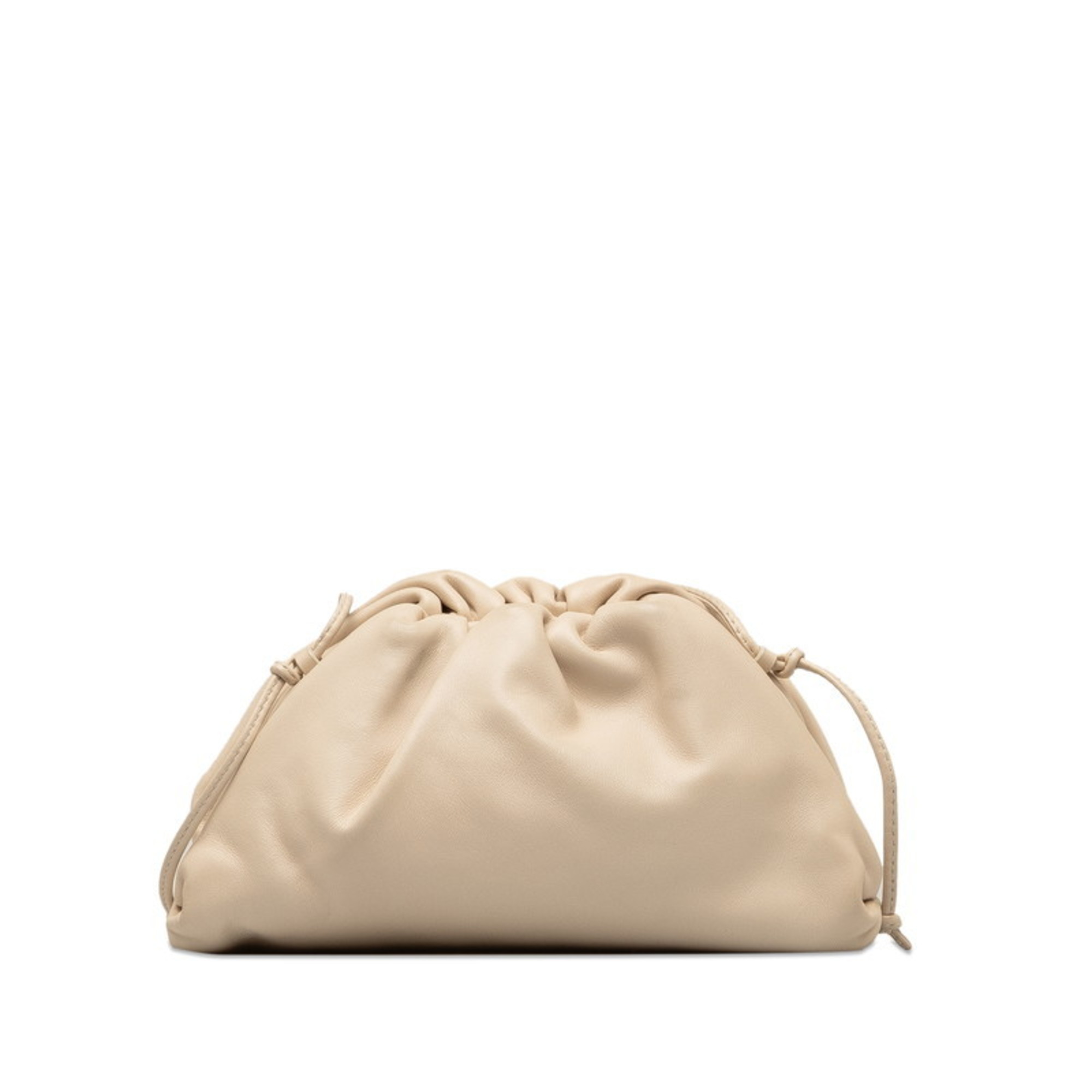 Bottega Veneta The Pouch Shoulder Bag 585852 White Leather Women's BOTTEGAVENETA