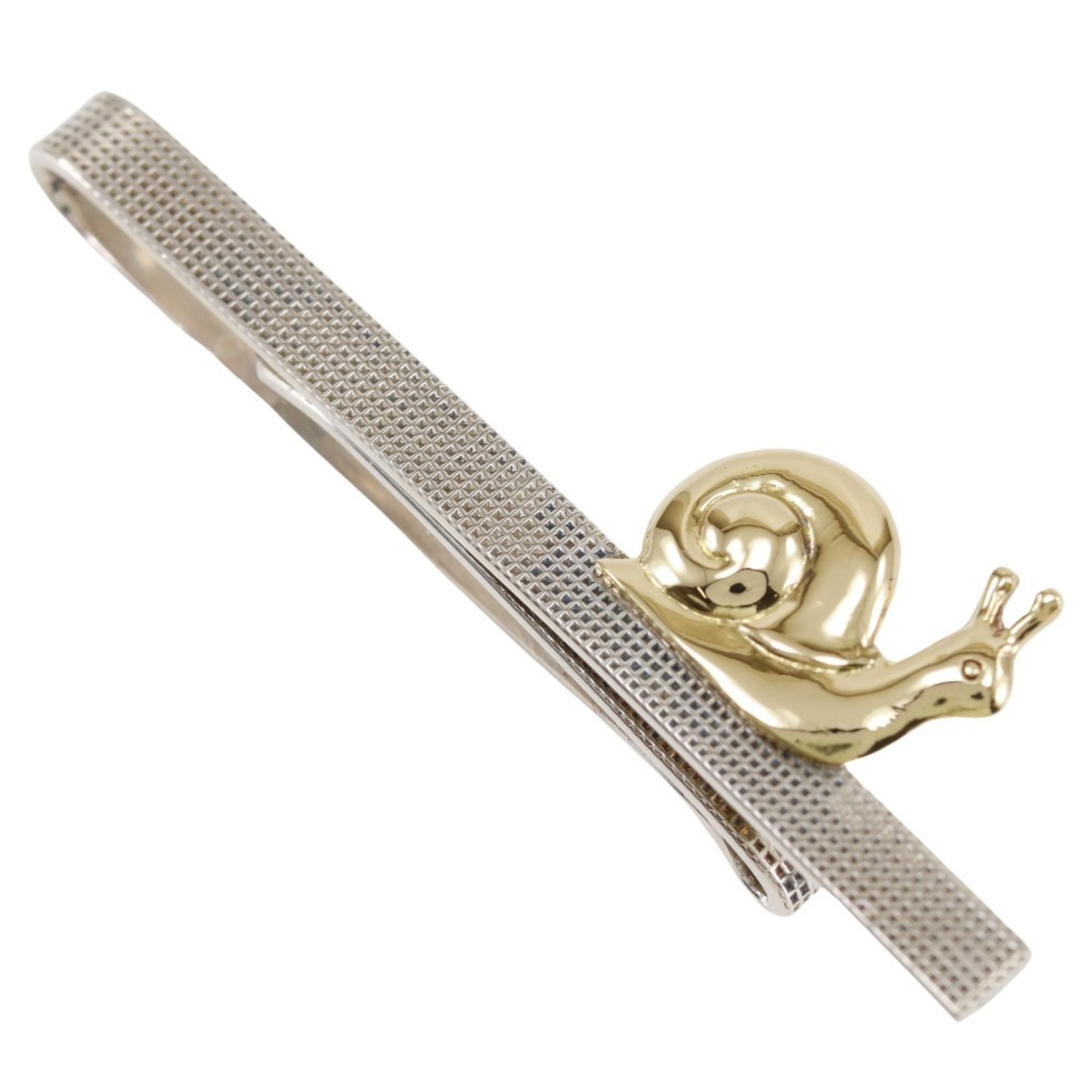 Hermes Snail Tie Pin Silver 925 x K18 Yellow Gold Men's