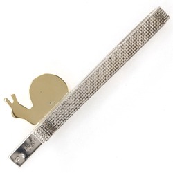 Hermes Snail Tie Pin Silver 925 x K18 Yellow Gold Men's