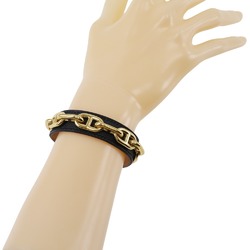 Hermes HERMES Bangle Gold Plated x Leather Approx. 31.0g Women's