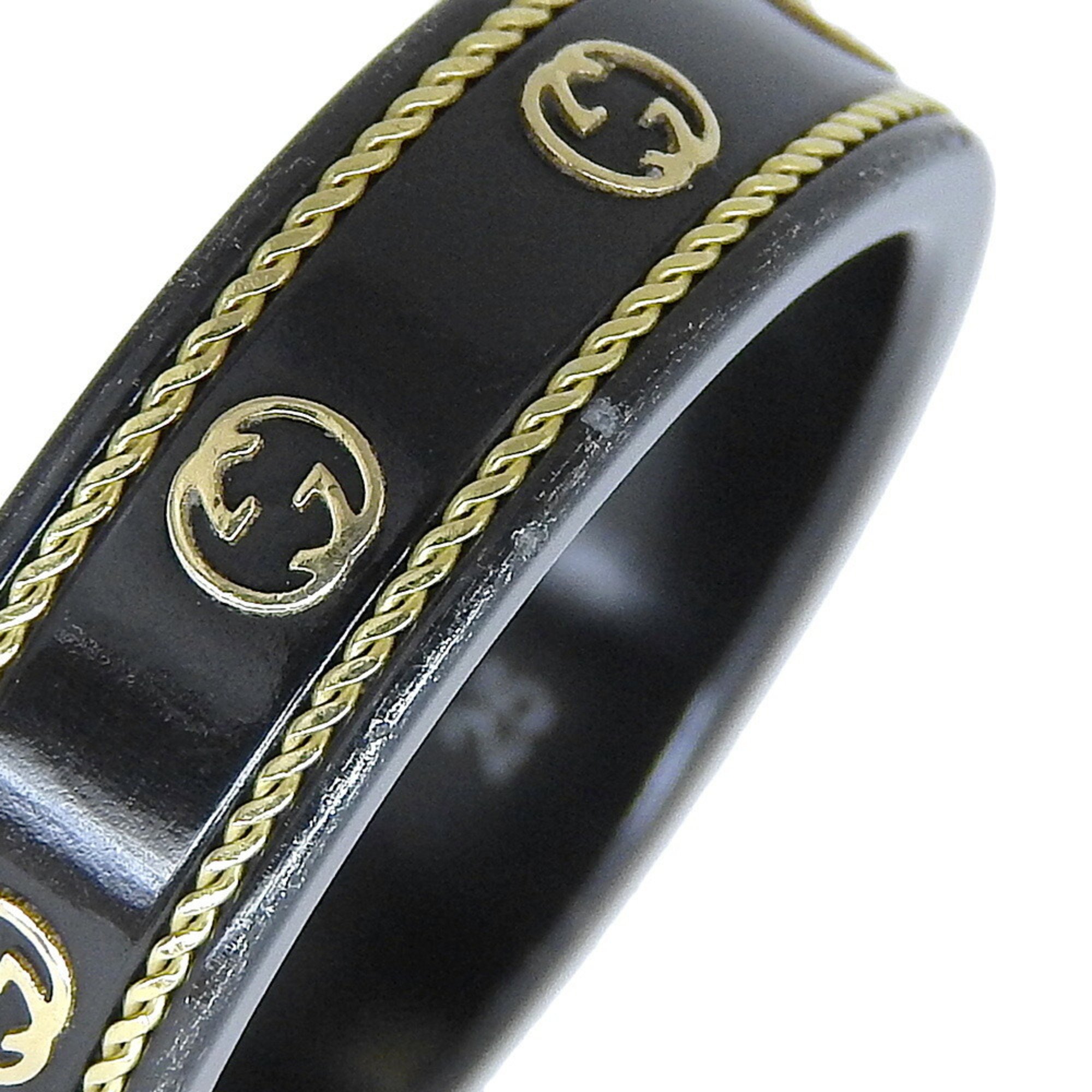 Gucci Interlocking G size 24 ring, ceramic x 18K yellow gold, approx. 3.2g, G, men's
