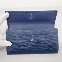 Louis Vuitton Long Wallet Epi Pochette Porto Monnaie Credit M6359G Myrtille Men's Women's