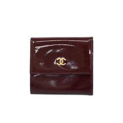 Chanel wallet patent leather bordeaux ladies