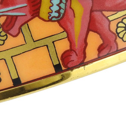 Hermes bracelet enamel GM metal cloisonné orange pink green GP lion ladies HERMES