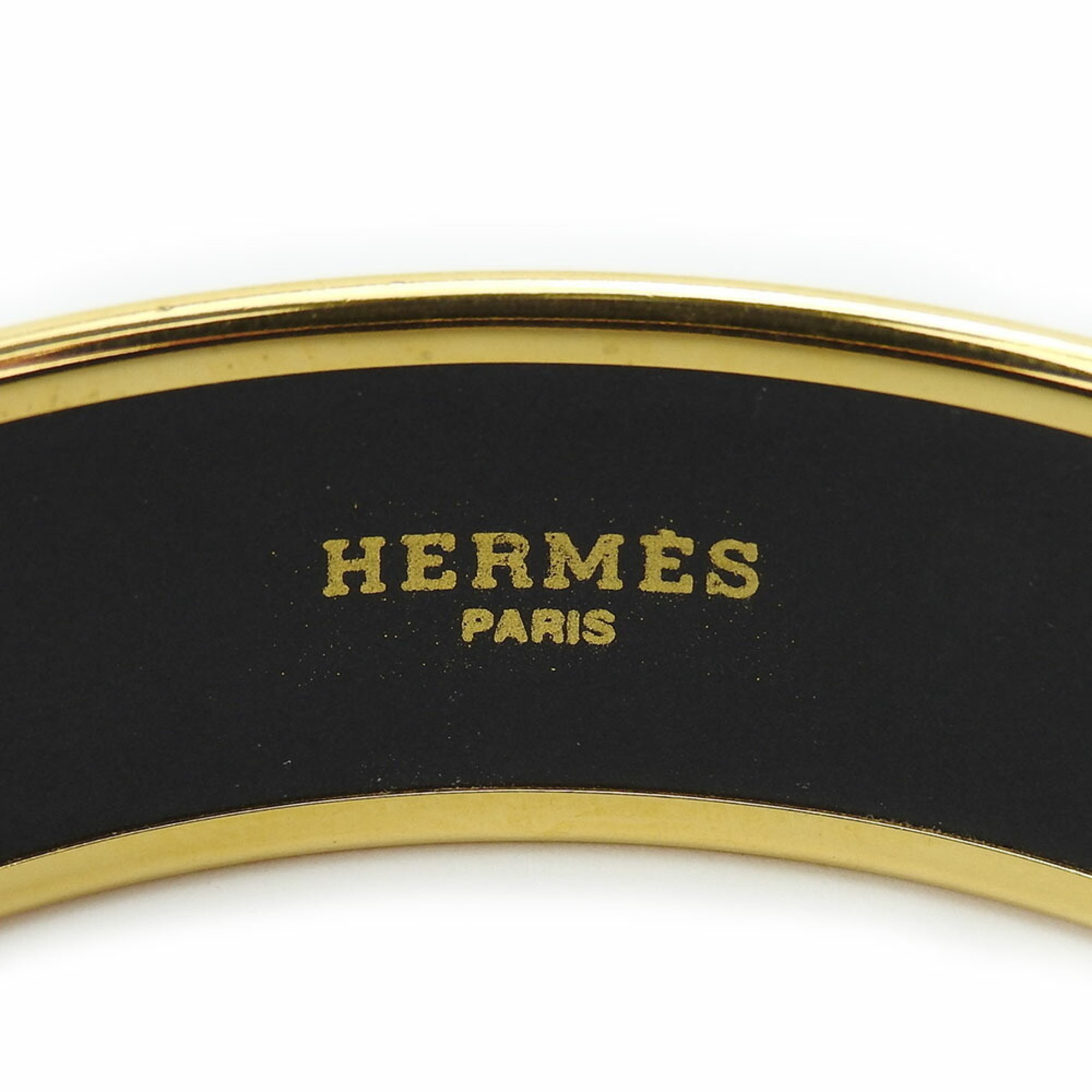 Hermes bracelet enamel metal cloisonné navy gold orange GP lion ladies HERMES