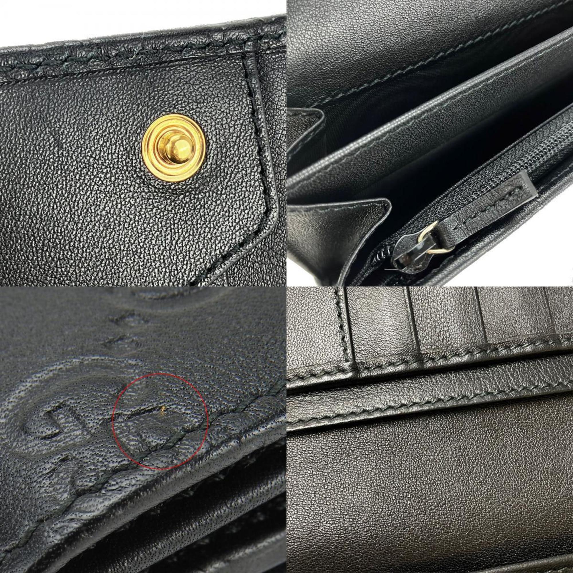 Gucci Long Wallet 244946 Guccissima Leather Black Accessory Women's GUCCI